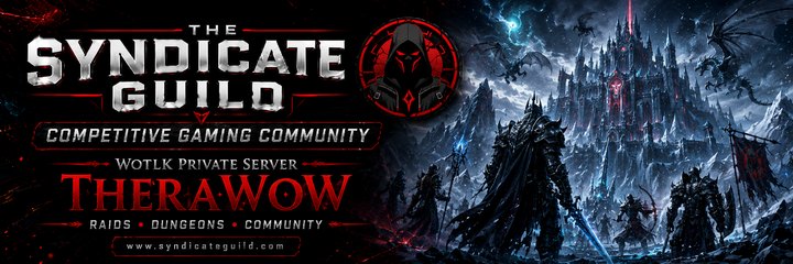 The Syndicate TheraWoW WotLK competitive gaming community banner.